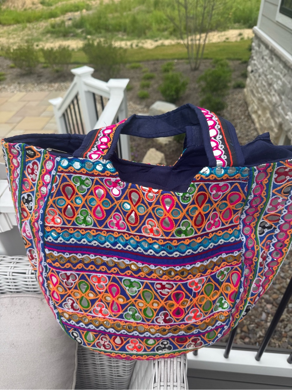 Colorful Embroidered Women's Tote Bag